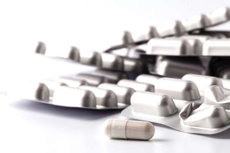 Cluster of drugs on whiteの写真素材