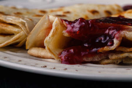 pile of pancakes for maslenitsa carnivalの写真素材