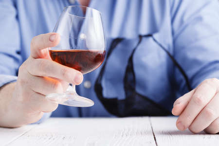 Man hold small lace panty in striptease night clubの写真素材