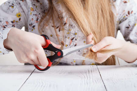 Hair Care. Closeup Of Beautiful Woman Hairbrushing Hair With Brush. Portrait Of Sexy Female Woman...