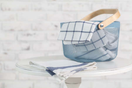 Home interior with basket for towelsの写真素材