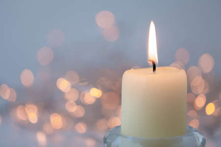 Light abstract blur with candleの写真素材