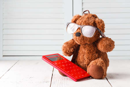 Study math with teddy bearの写真素材