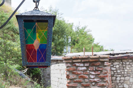 details of the design of the village courtyardの写真素材