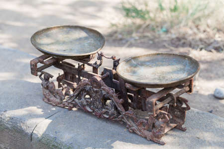 antiques on the market on local flea marketの写真素材