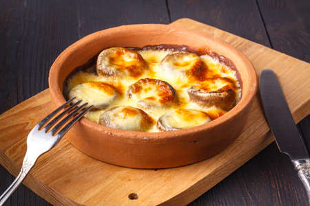 Mushrooms baked in a clay dish, georgian cousine