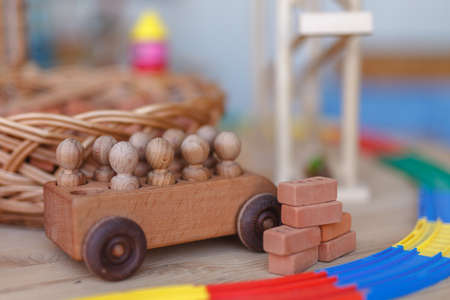 Children's toys on the floor. Close-upの写真素材