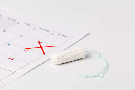 female periods calendar for checking menstruation daysの写真素材