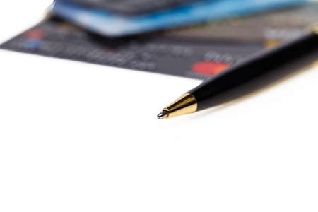 credit card and penの写真素材