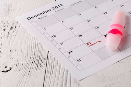 Mark the Date calendar for Christmas, December 25の写真素材
