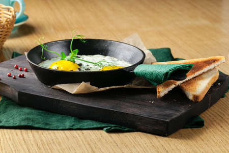 freshly made, delicious meal of eggs and vegetables