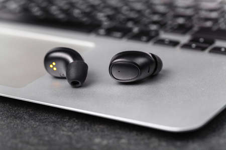 Wireless earphone for listen music anywareの写真素材