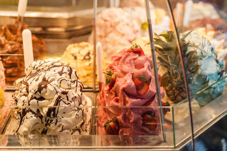 Colorful pasta on local italian market