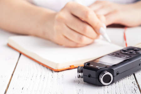 Voice recorder using as a tool for taking notes in high school or university