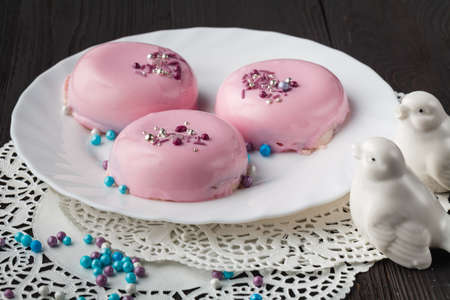 Ptichye Moloko (Bird's Milk) - traditional Russian Vanilla Souffle Cake, covered with glaze