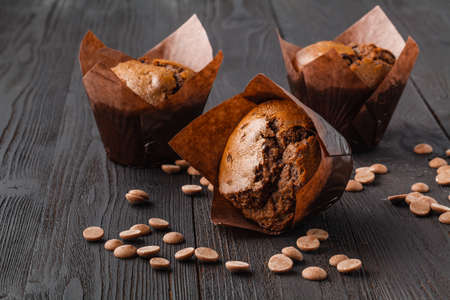 Fresh homemade muffins with lemonの写真素材