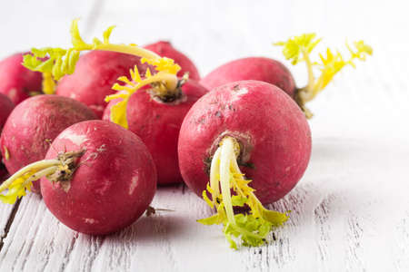 Close-up of ugly but natural fresh radishesの写真素材