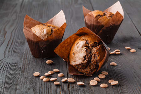 Fresh homemade muffins with lemonの写真素材