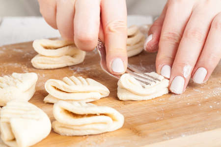 cookies, Production of flour products. Hands close-upの写真素材