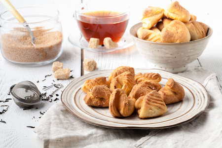 cookies cottage cheese for light breakfastの写真素材
