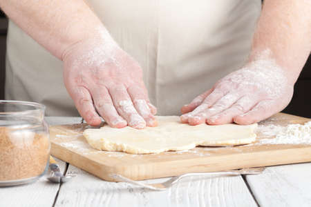 cookies, Production of flour products. Hands close-upの写真素材