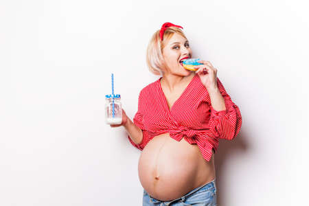 improper diet during pregnancy leads to weight gainの写真素材