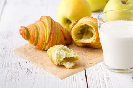 Croissant in breakfast timeの写真素材