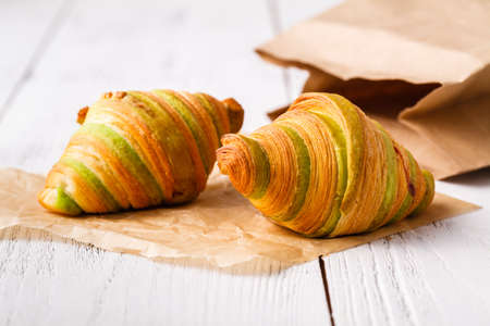 Croissant in breakfast timeの写真素材