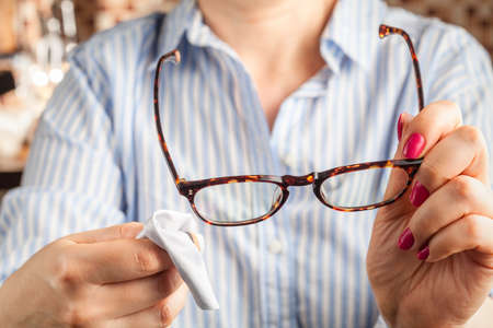 Sensual business woman with spectaclesの写真素材