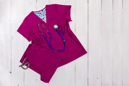 Demonstration of Doctor or nurse clothesの写真素材