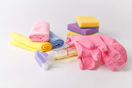 Household goods. Household items for everyday cleaningの写真素材