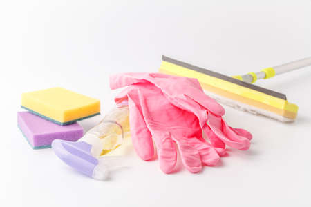 Household goods. Household items for everyday cleaningの写真素材