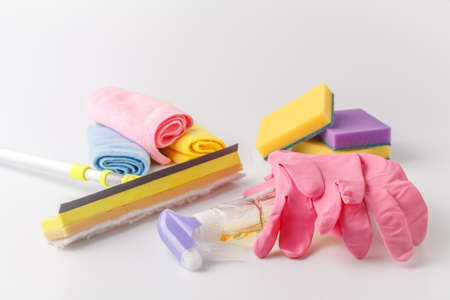 Household goods. Household items for everyday cleaningの写真素材