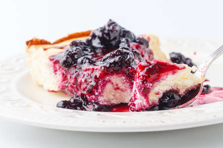 Dessert - Pear Cake with Berries close up viewの写真素材