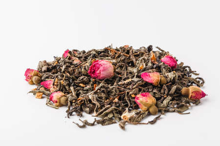 fragrant herbal tea on a white backgroundの写真素材