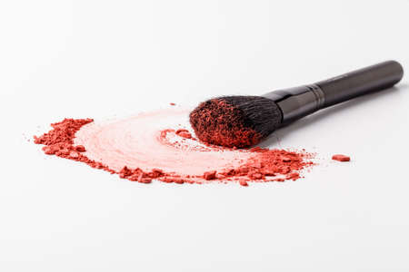 makeup brush with powder foundationの写真素材