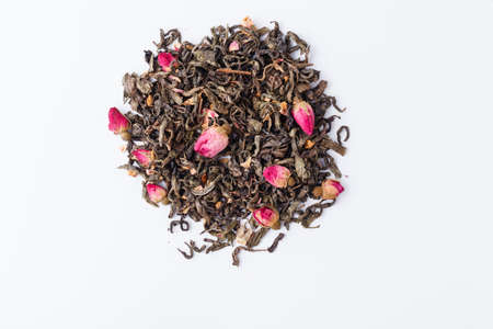 fragrant herbal tea on a white backgroundの写真素材