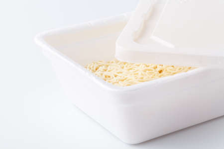 Instant noodles in a plate. Fast food, junk food, unhealthy food. Rolton. Doshirakの写真素材