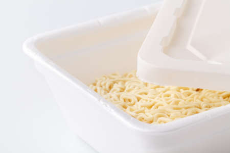 Instant noodles in a plate. Fast food, junk food, unhealthy food. Rolton. Doshirakの写真素材