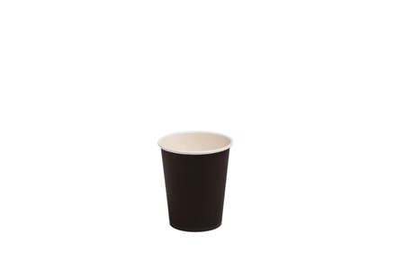 One Paper cups on a white background, isolatedの写真素材