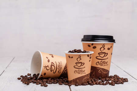 Coffee Cups on wooden table
