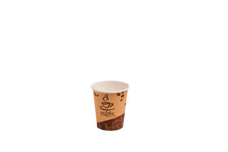 Colored paper cup isolated on white backgroundの写真素材