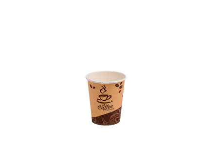 Colored paper cup isolated on white backgroundの写真素材