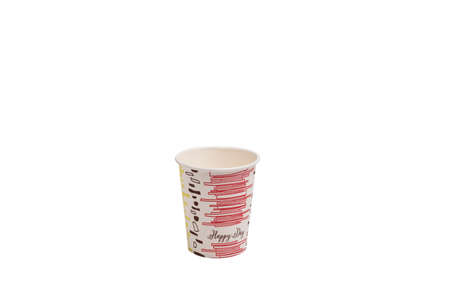 One Paper cups on a white background, isolatedの写真素材
