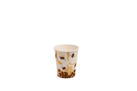 One Paper cups on a white background, isolatedの写真素材