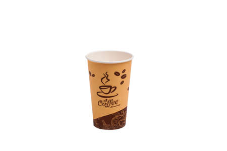 Colored paper cup isolated on white backgroundの写真素材