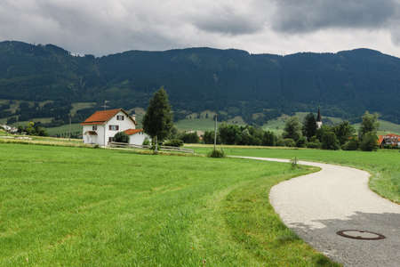 Nice green mountains view in Bavarian alpsの写真素材
