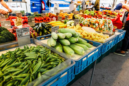 Local  fruit and vegetable market in Europeの写真素材