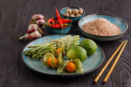 Asparagus for clean and healthy diet and eatingの写真素材