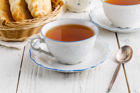 cup of tea in a beautiful cupの写真素材